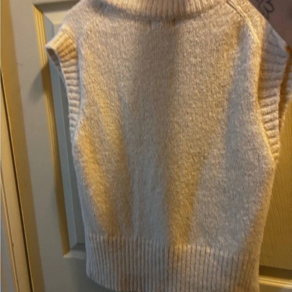 Cream V-Neck Sleeveless Knit Top - Women's Cozy Layering Vest - Picture 5 of 6